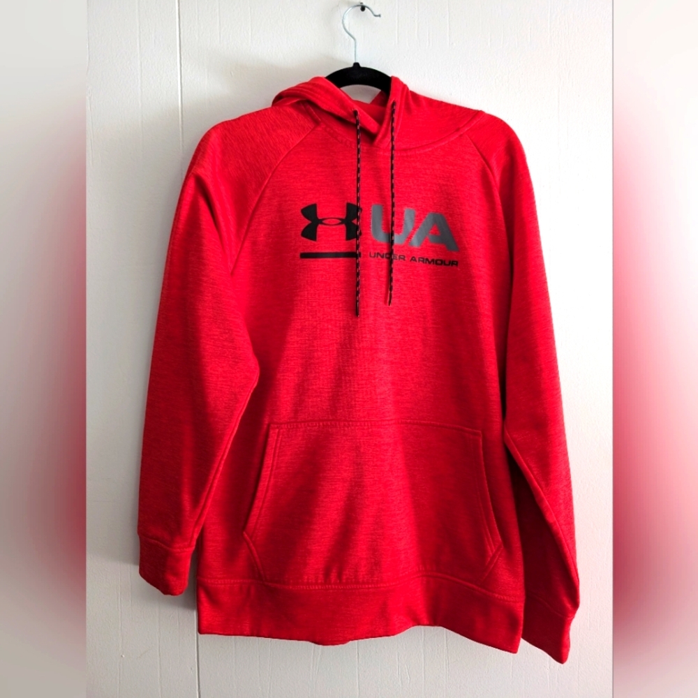 Red mens under armour small hoodie